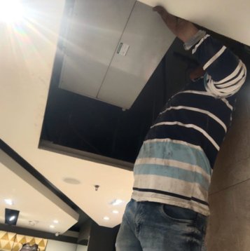 AC technician at work